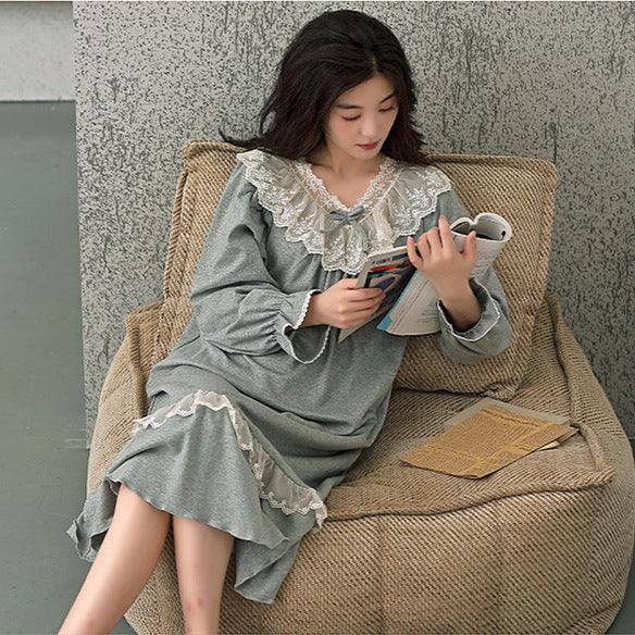 2025 New Spring Padded Nightgown with Oriental Orchid design, soft and breathable with built-in bra pad for effortless elegance