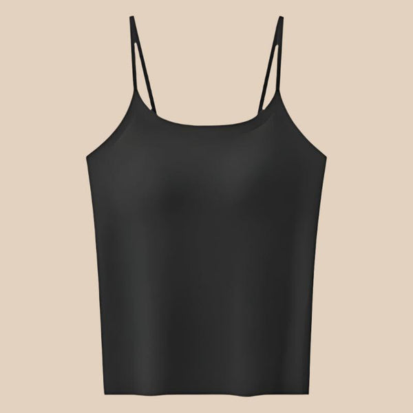 Ice Silk Seamless Cami Top with built-in padding, offering a cool, comfortable fit for warm weather and casual wear